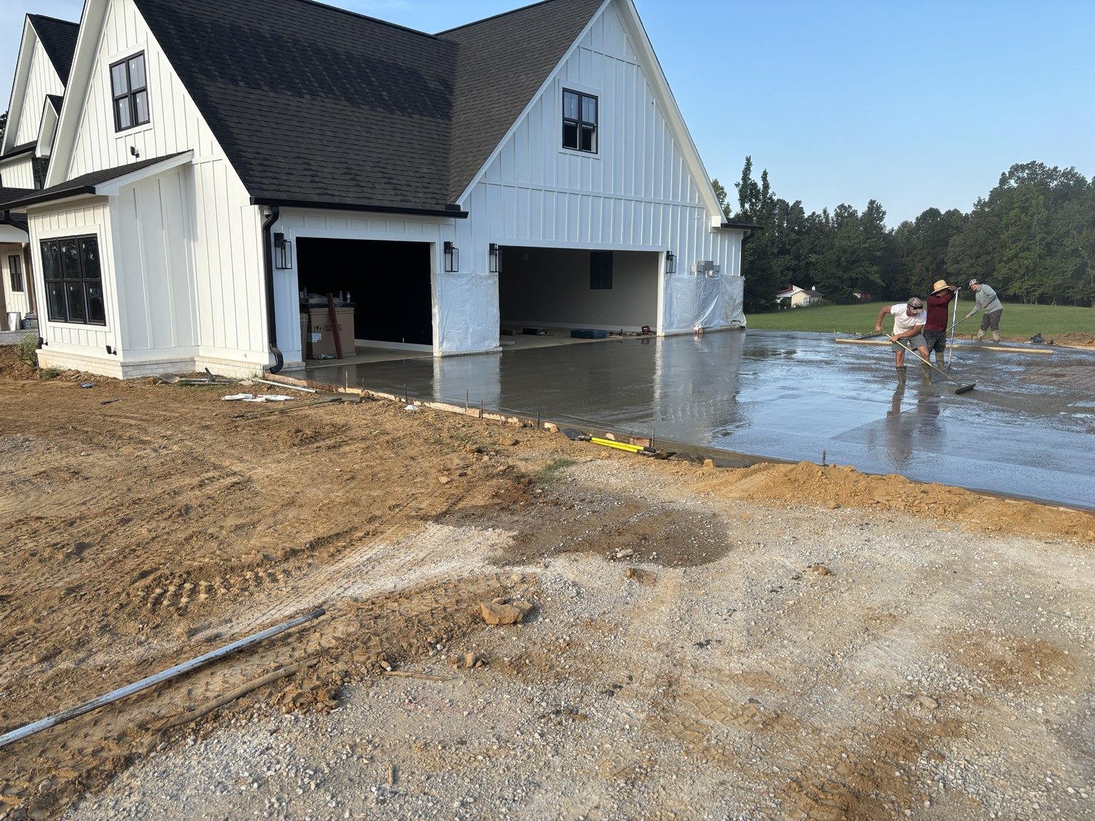 Large concrete driveway installation
