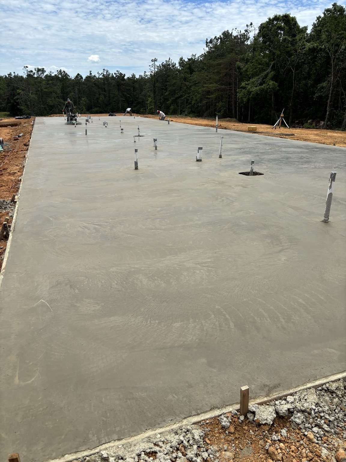 Large concrete foundation slab