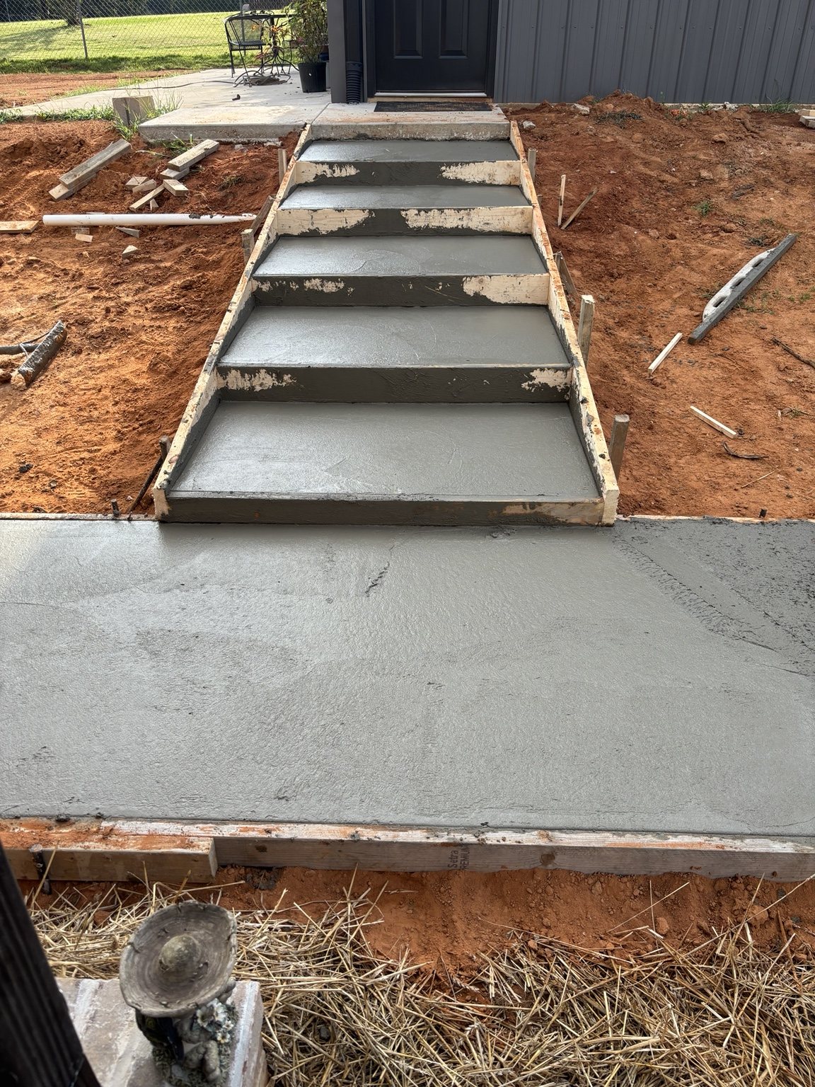 Concrete steps and walkway