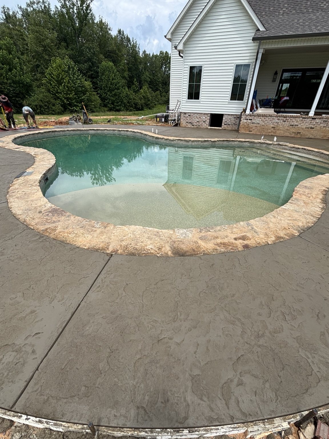 Pool deck finishing